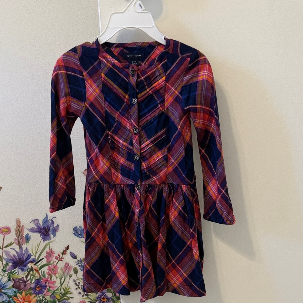 Tommy Hilfiger Kids Button Down Plaid Shirt - Red and Blue